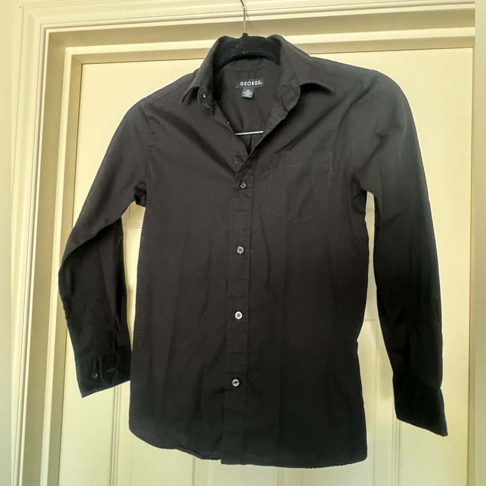 Kids Black Button Down Shirt
